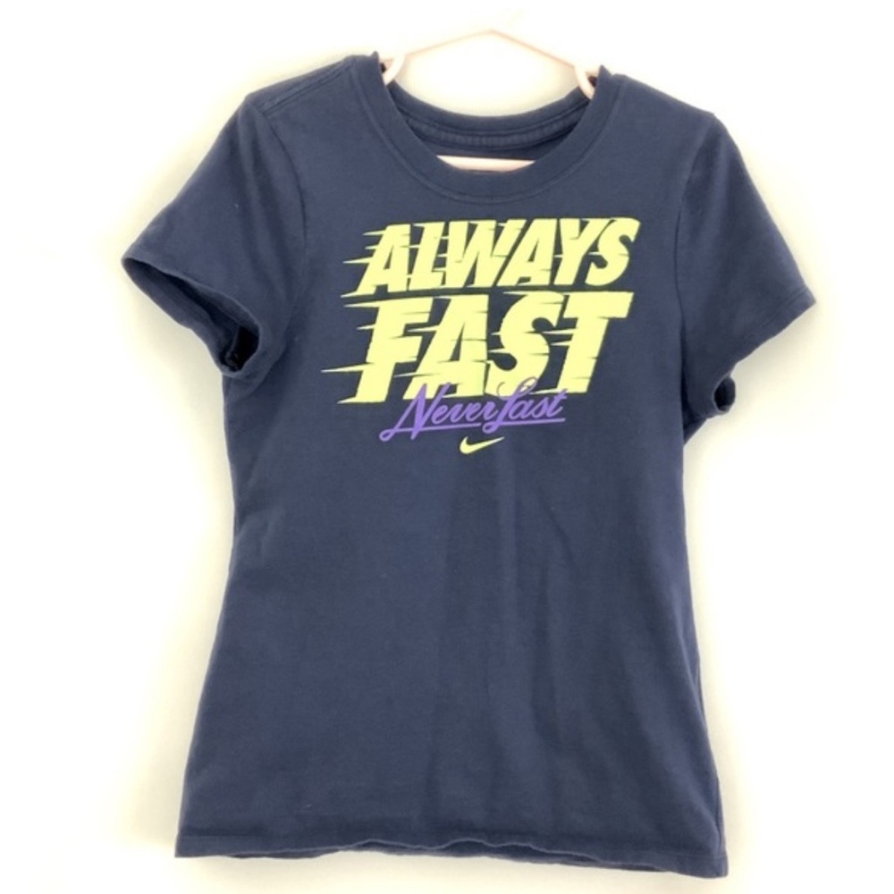 Girl’s Nike Blue Short Sleeve Tee Always Fast Size S
